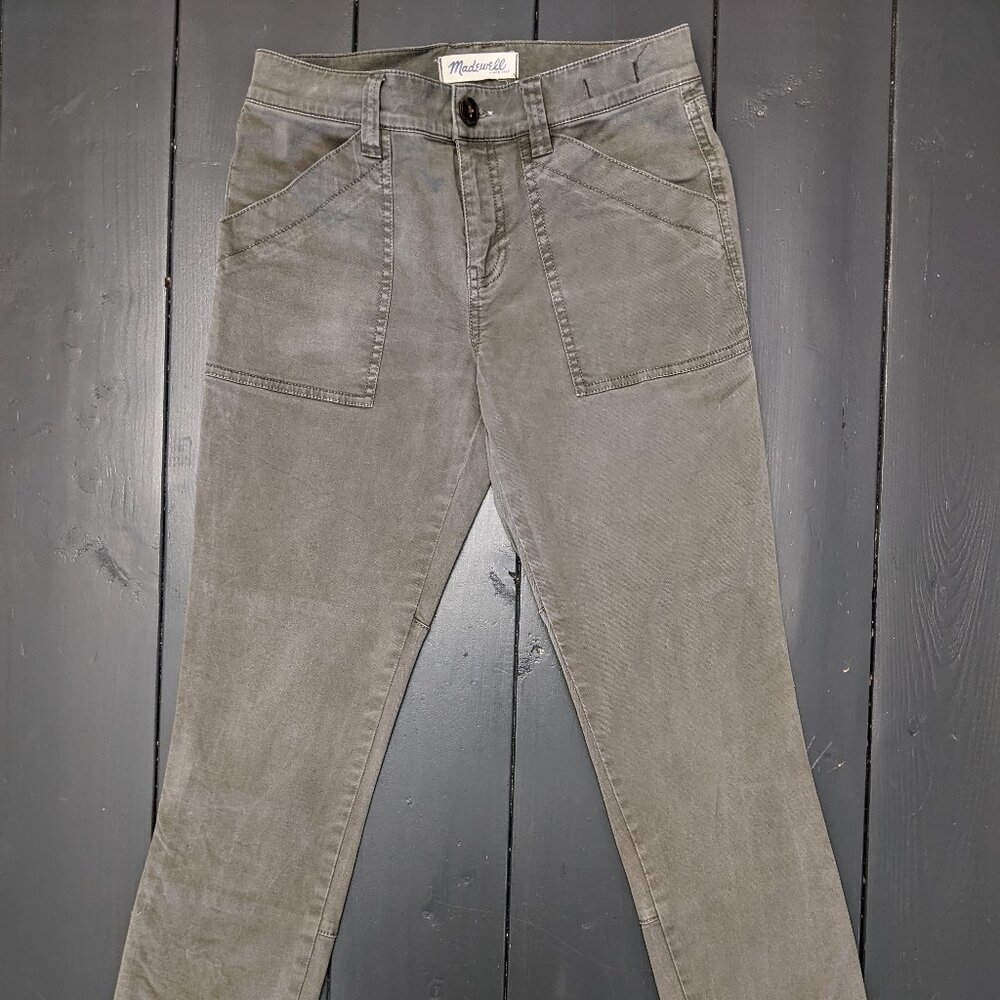 Madewell Skinny Fatigue Pants Distressed Green sz. 26